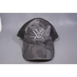 Vortex Optics Black Gray Camo Snap Back Trucker Hat Cap Mesh